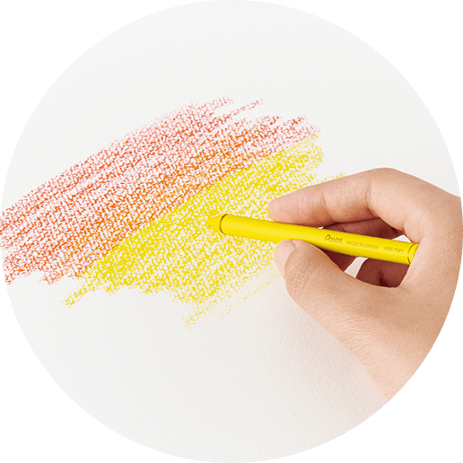 一般的な色鉛筆と同じタッチで描けます。